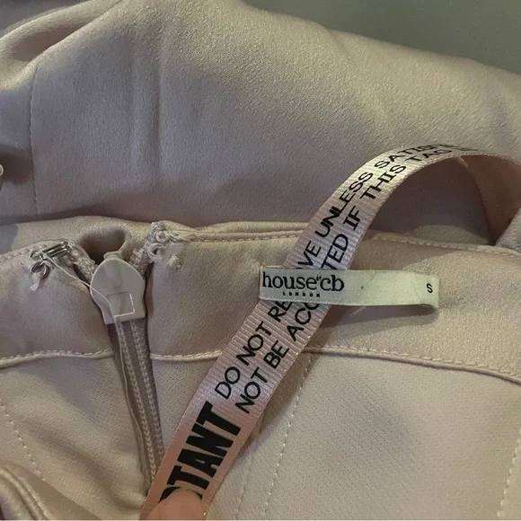 NEW! House of CB- Baby Pink Olivette Crystal Satin Corset Maxi Dress Size Small - Picture 11 of 11